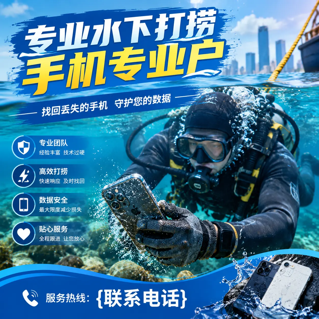 博野专业水下打捞手机专业户
