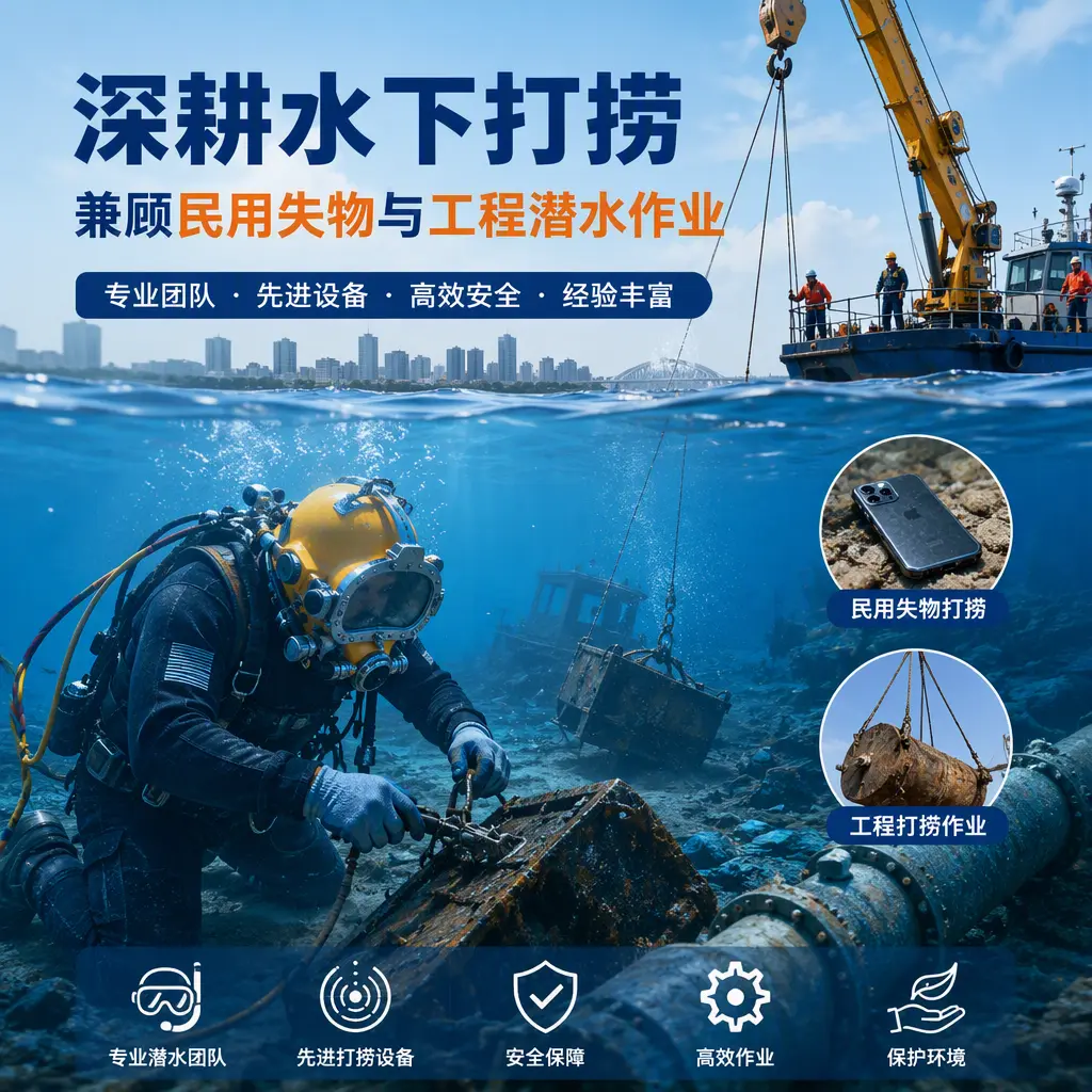 深耕水下打捞，兼顾民用失物与工程潜水作业博野