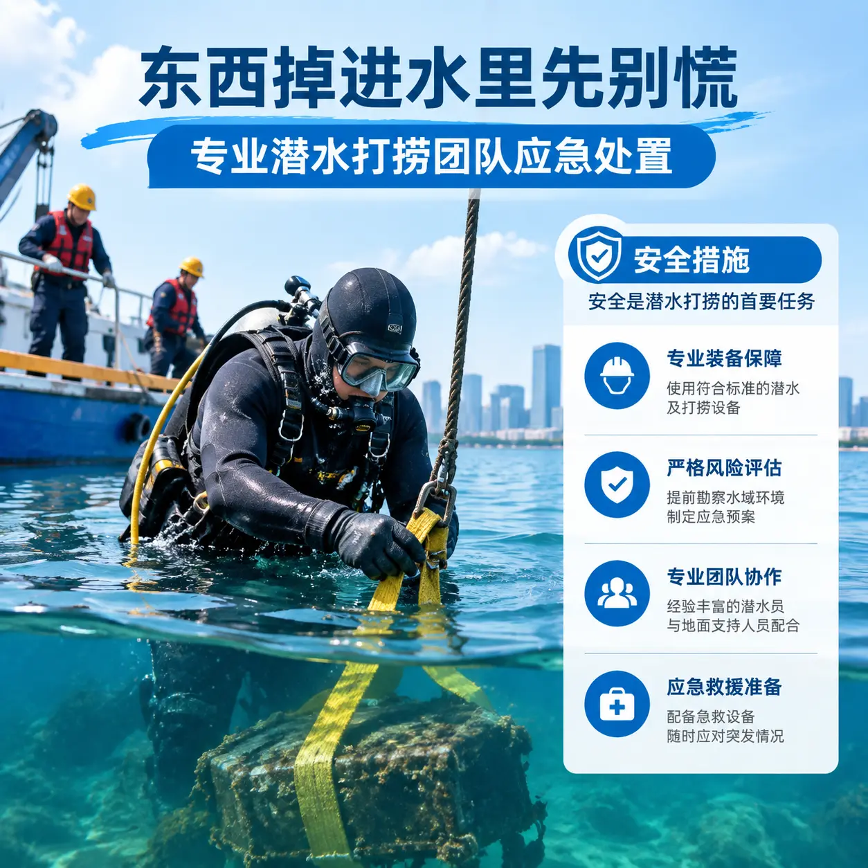 博野东西掉进水里先别慌，专业潜水打捞团队应急处置